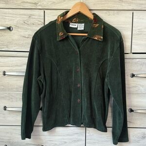 Vintage Capacity knits beautiful rich green velvet size L